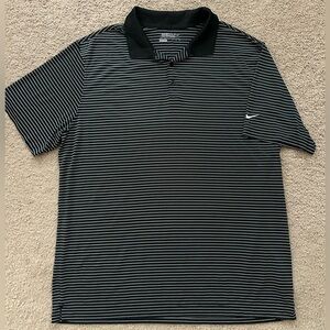 Nike Golf Tour Performance Men's Black and White Striped Polo Shirt size XXL